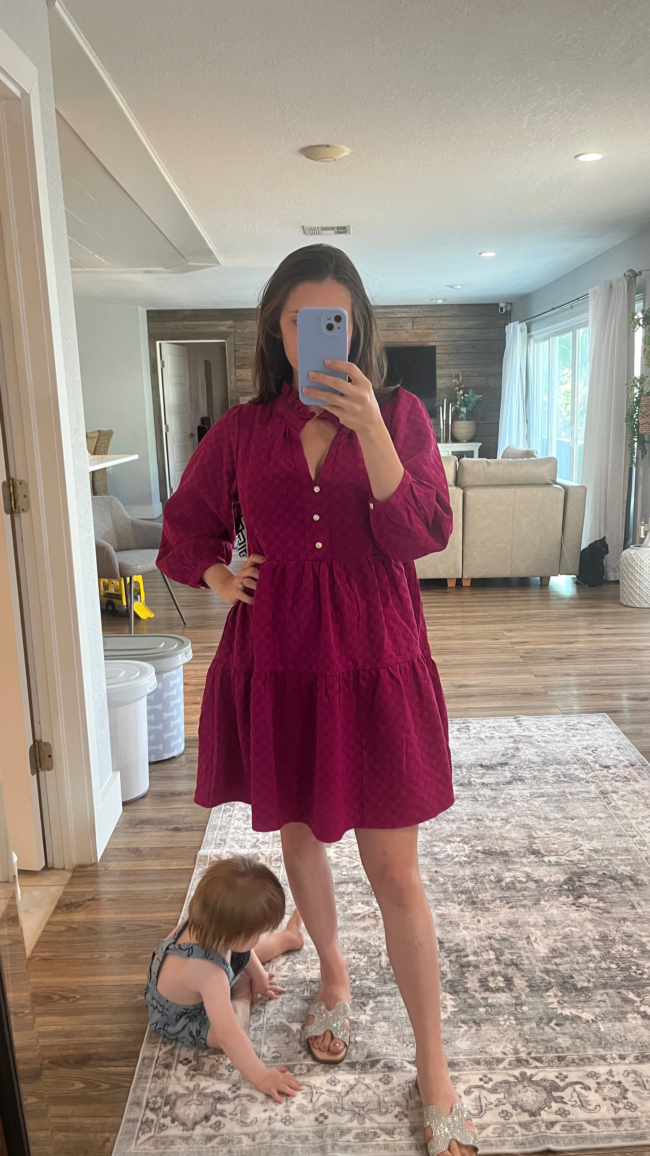 I am 5’3 34DDD/34G chest wearing a small in shop the mint nursing collection dresses. 
This dress sells out so fast in black and pink so act fast if you see it in your size. 

#LTKMidsize #LTKBump