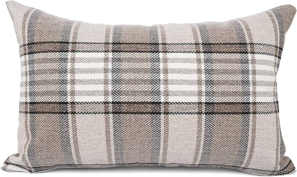 YOUR SMILE Retro Farmhouse Buffalo Tartan Chequer Stripe Plaid Cotton Linen Decorative Throw Pill... | Amazon (US)