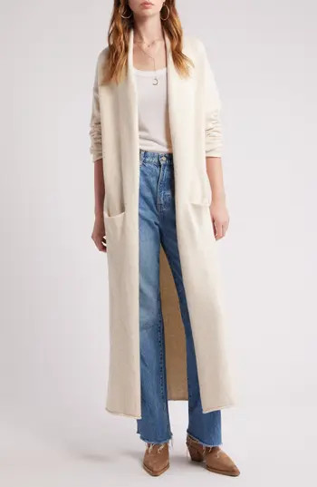 Treasure & Bond Duster Cardigan in Beige Oatmeal Light Heather at Nordstrom Rack, Size Large | Nordstrom Rack