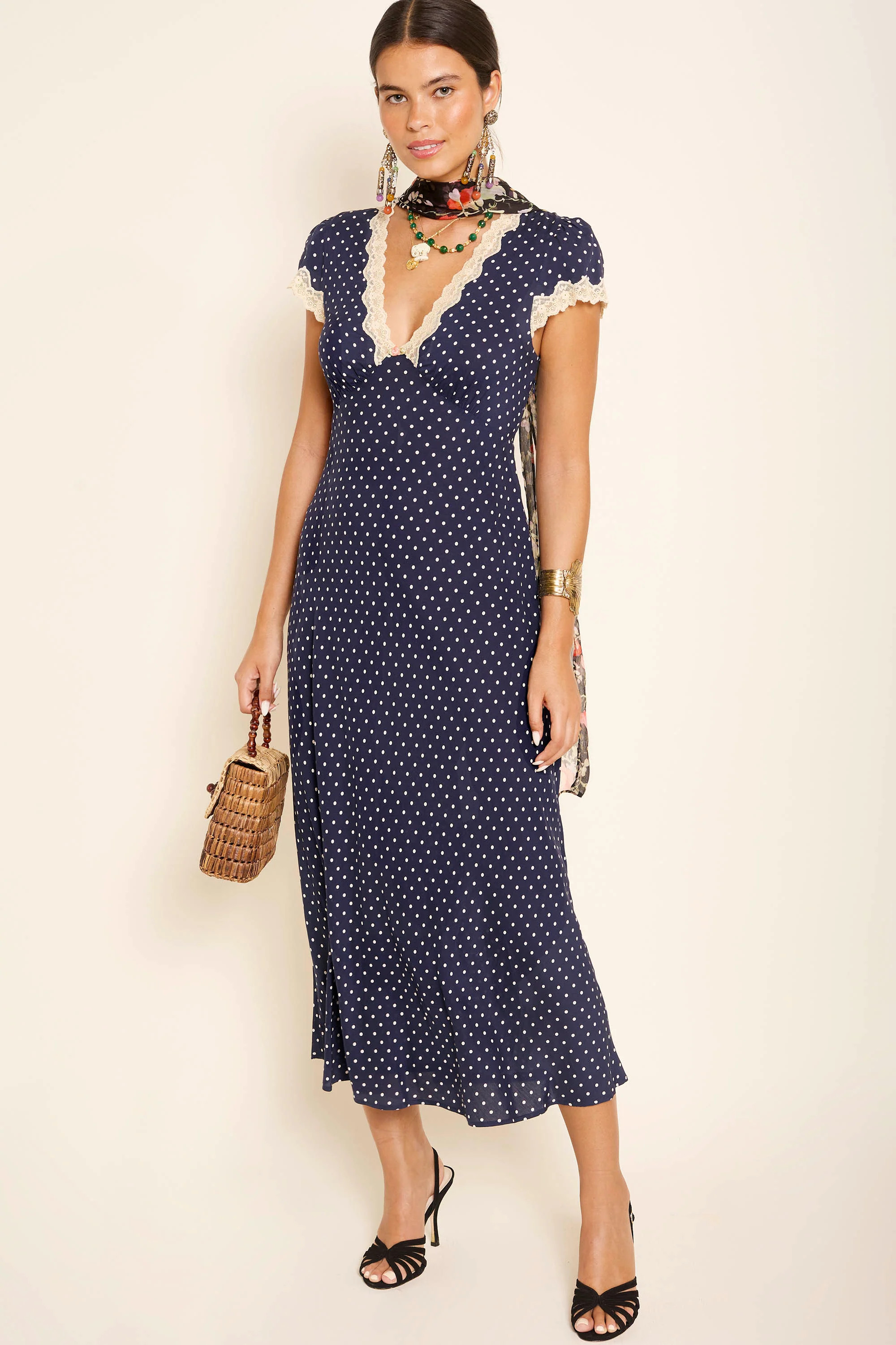 Clarice - Navy Polka Dot | Rixo
