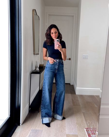 Found my Agolde wide leg cuffed jeans on sale! Size down, runs big wearing a size 24 here! Use CODE: ANTHRO20 at Anthropologie and CODE: AFLTK at Abercrombie got 20% off SITEWIDE! 

#LTKSpringSale #LTKsalealert