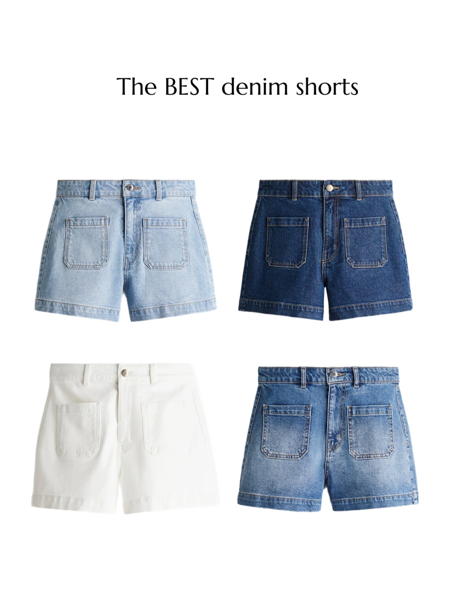 The BEST denim shorts wow wow 

girls I’ve been on the hunt for the perfect fitting denim shorts! And these are by far the best I’ve found : not to short, not to long, and just £19.99!!!! 

denim shorts summer holiday fit H&M