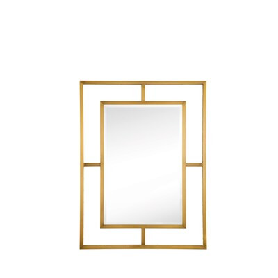James Martin Vanities Boston 30-in W x 40-in H Gold Rectangular Bathroom Vanity Mirror | Lowe's