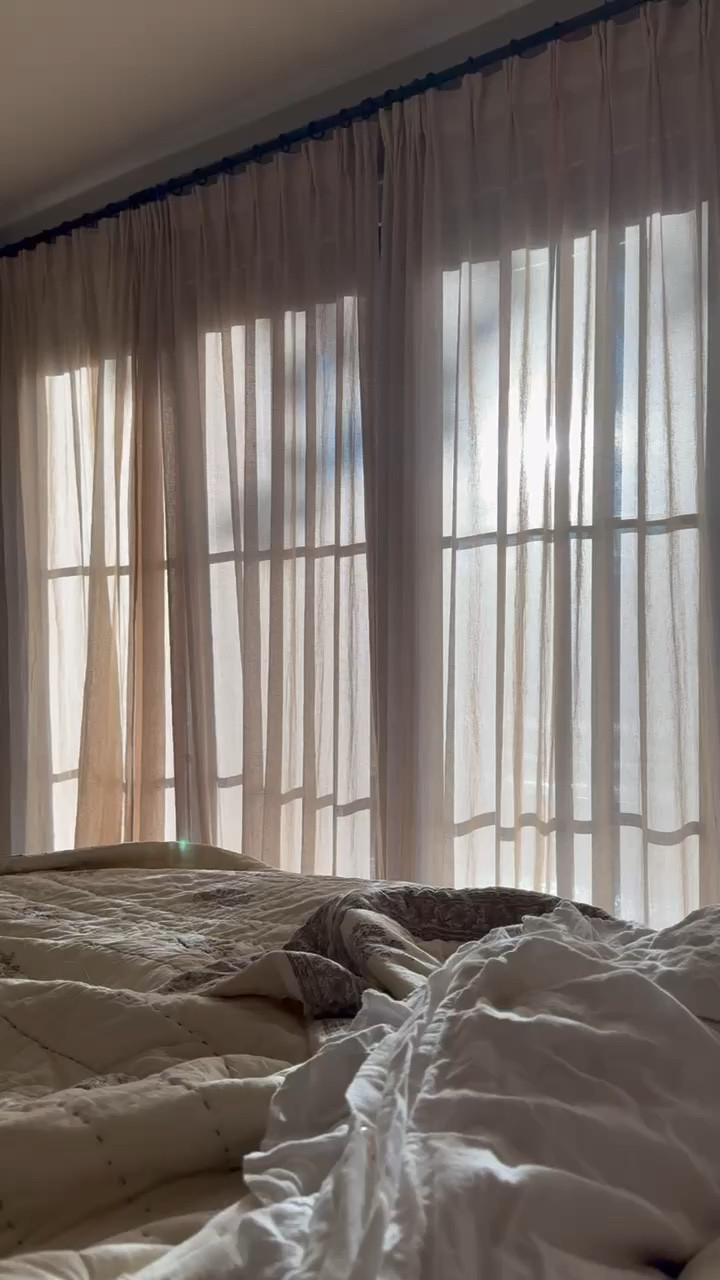 The prettiest light filtering curtains for less than $40. A great way to get a custom look for a little less, here’s what we used:

I doubled up my panels and did 2 on each side! Love the elastic for the ability to create a punch pleat! (Hooks not included)

#LTKHome #LTKWatchNow #LTKStyleTip