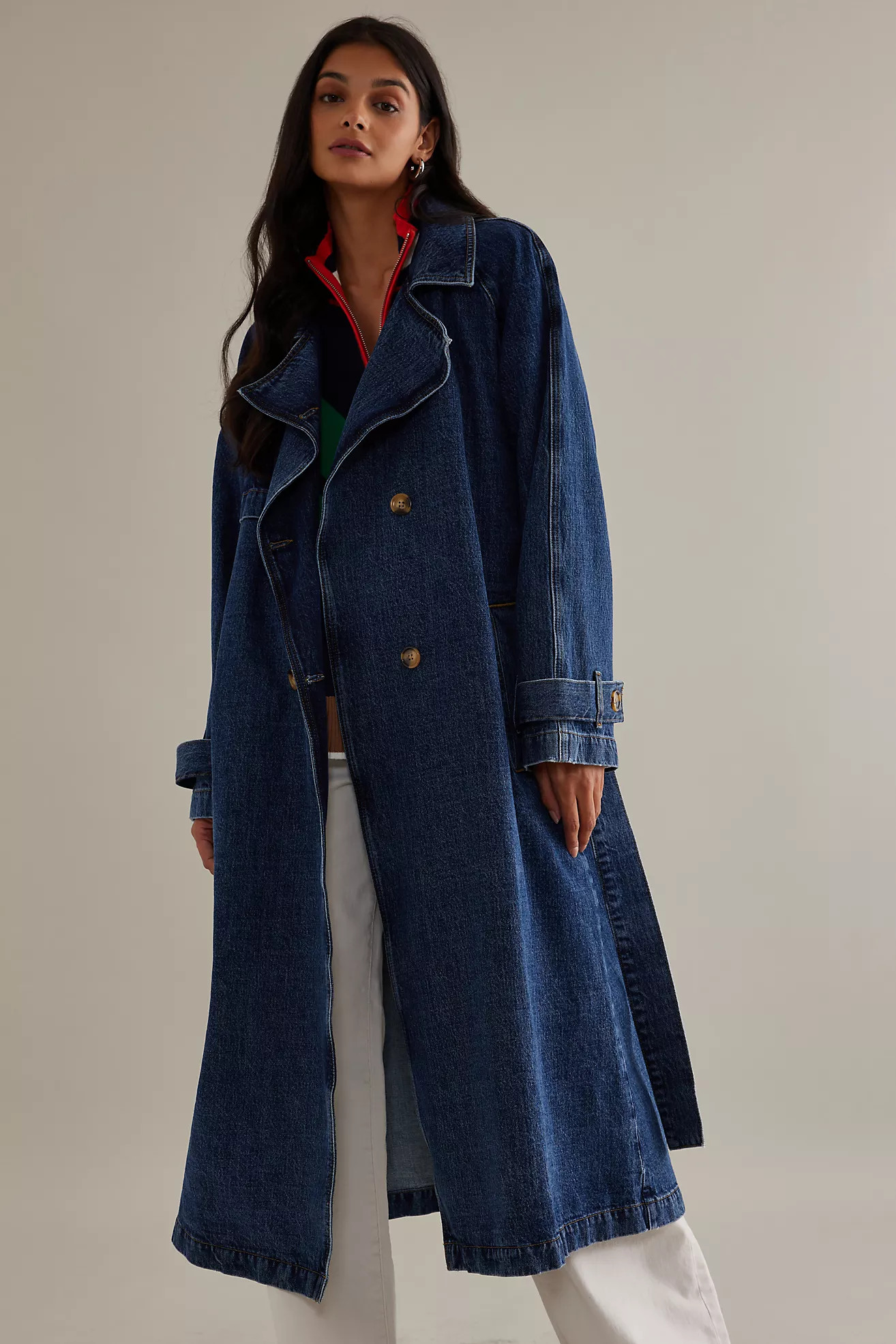 Denim Belted Trench Coat | Anthropologie (UK)