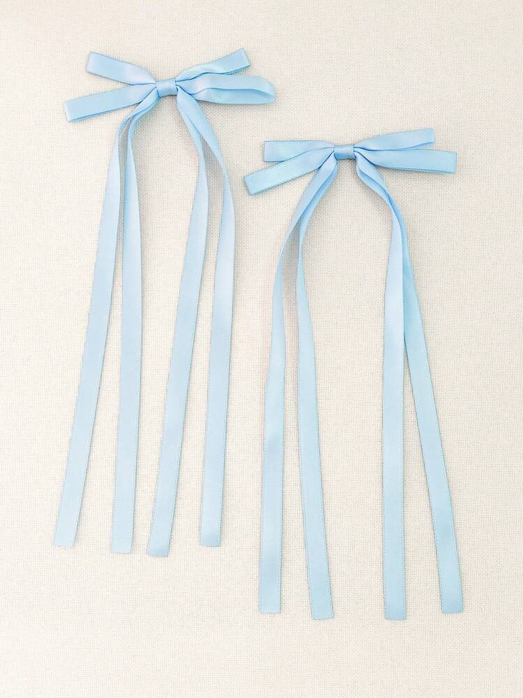 2pcs/Set 4-Inch Hair Clips Hairpins For Girls, Bowknot Tassel Hair Accessories For Holiday Party School Decor | SHEIN