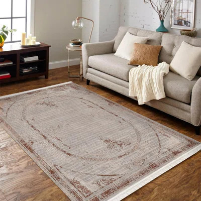 Millian Brown Oriental Viscose Machine Woven Area Rug | Wayfair North America