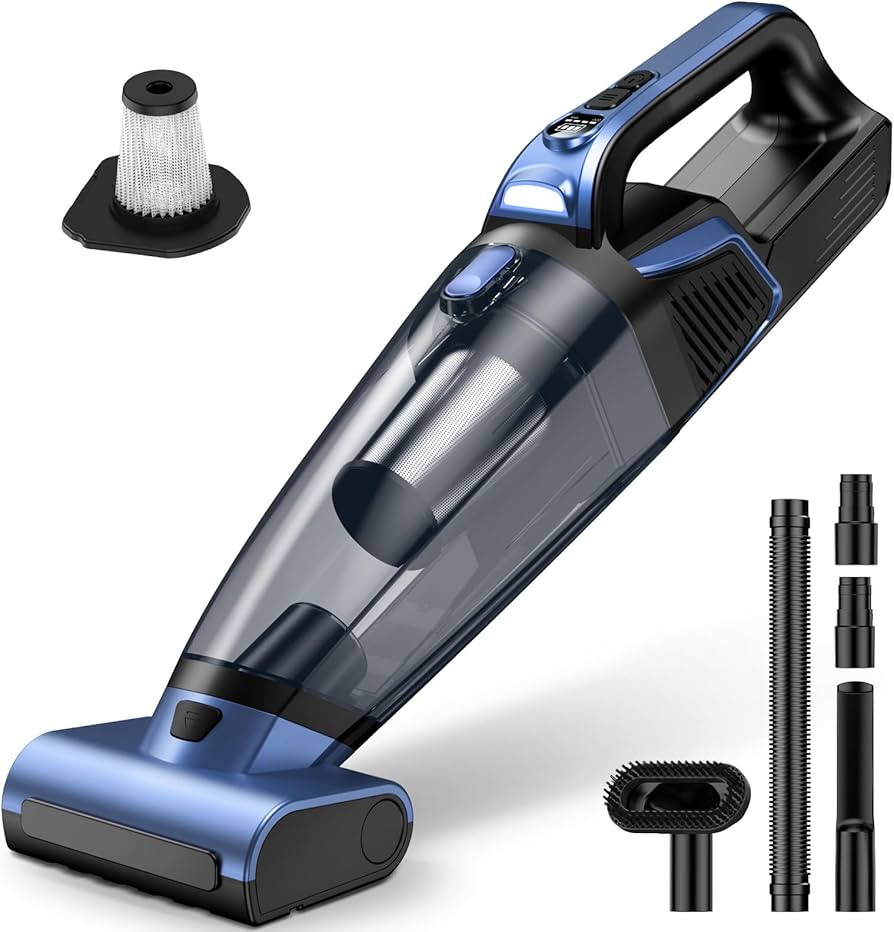 Pet Hair Handheld Vacuum Cordless: 20000PA High Power Car Vacuum with Motorized Brush and LED Lig... | Amazon (US)