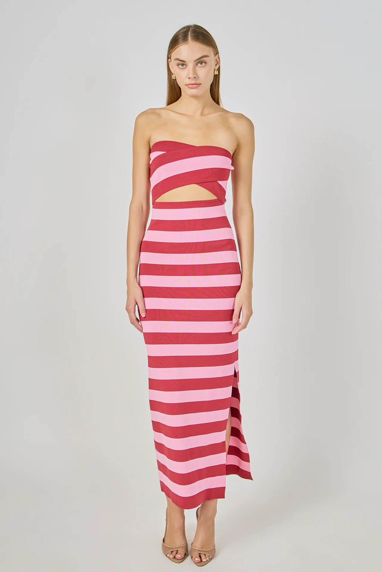 Danielle Striped Cutout Maxi Dress | Endless Rose