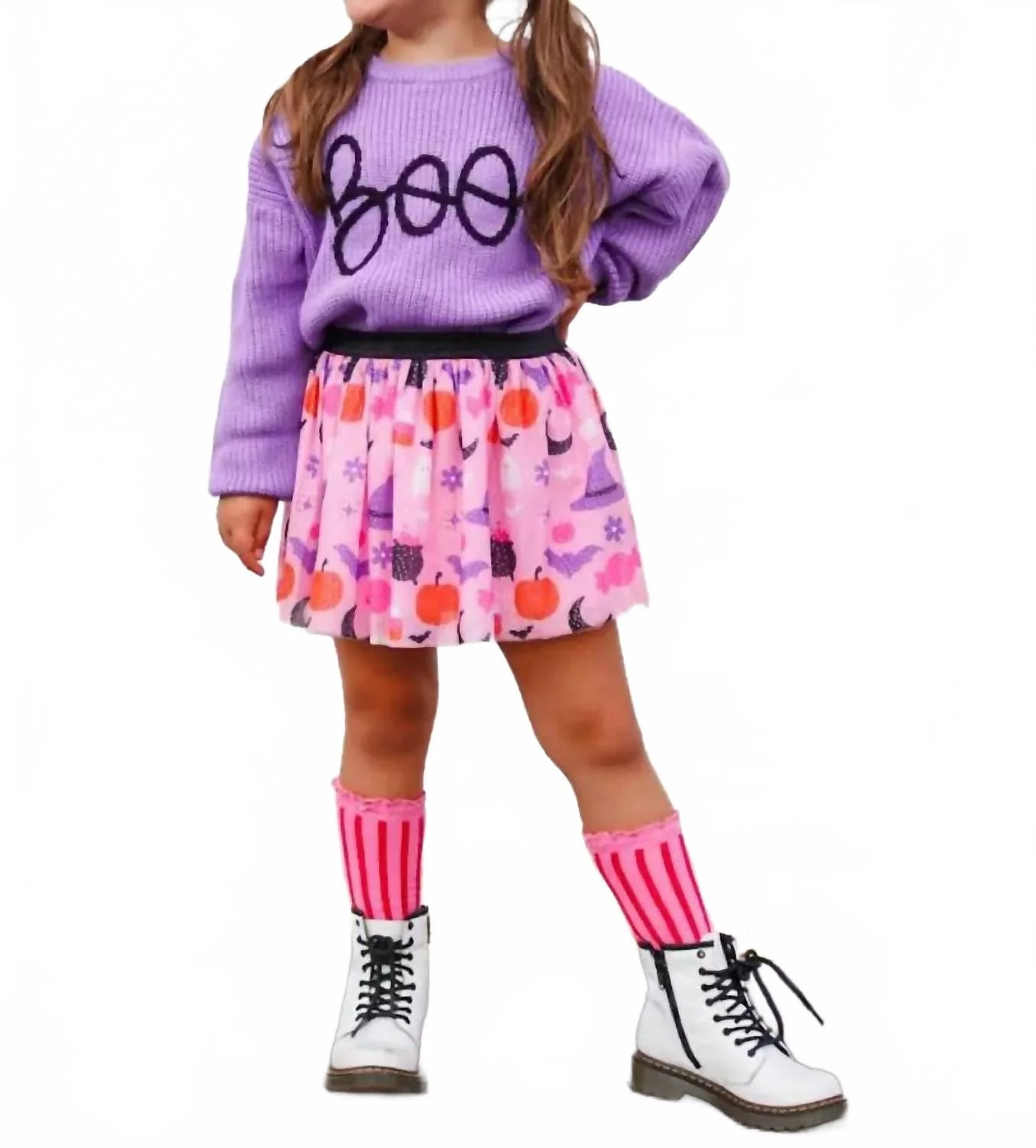 Boo Yarn Knit Sweater In Purple | Shop Simon