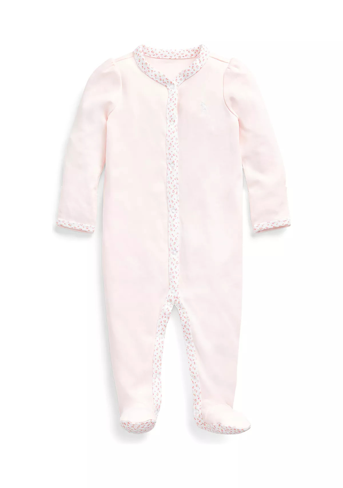Ralph Lauren ChildrenswearBaby Girls Floral Trim Cotton Coverall | Belk