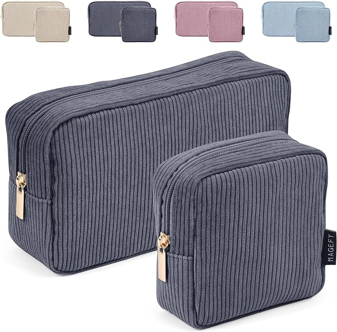 MAGEFY Small Makeup Bag for Purse Mini Cosmetics Bag Corduroy Cute Cosmetic Pouch for Women with ... | Amazon (US)
