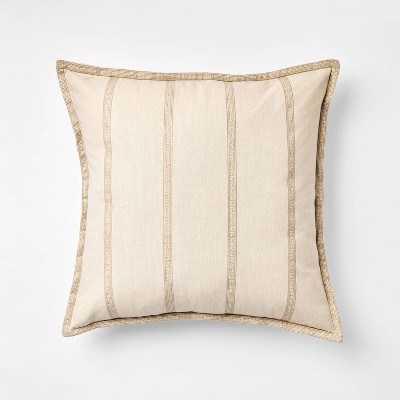 Embroidered Stripe Throw Pillow Cream - Threshold™ designed with Studio McGee | Target