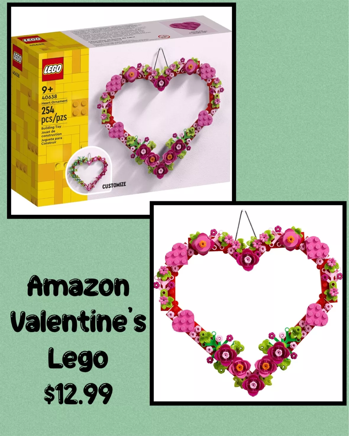 LEGO Heart Ornament Building Toy … curated on LTK
