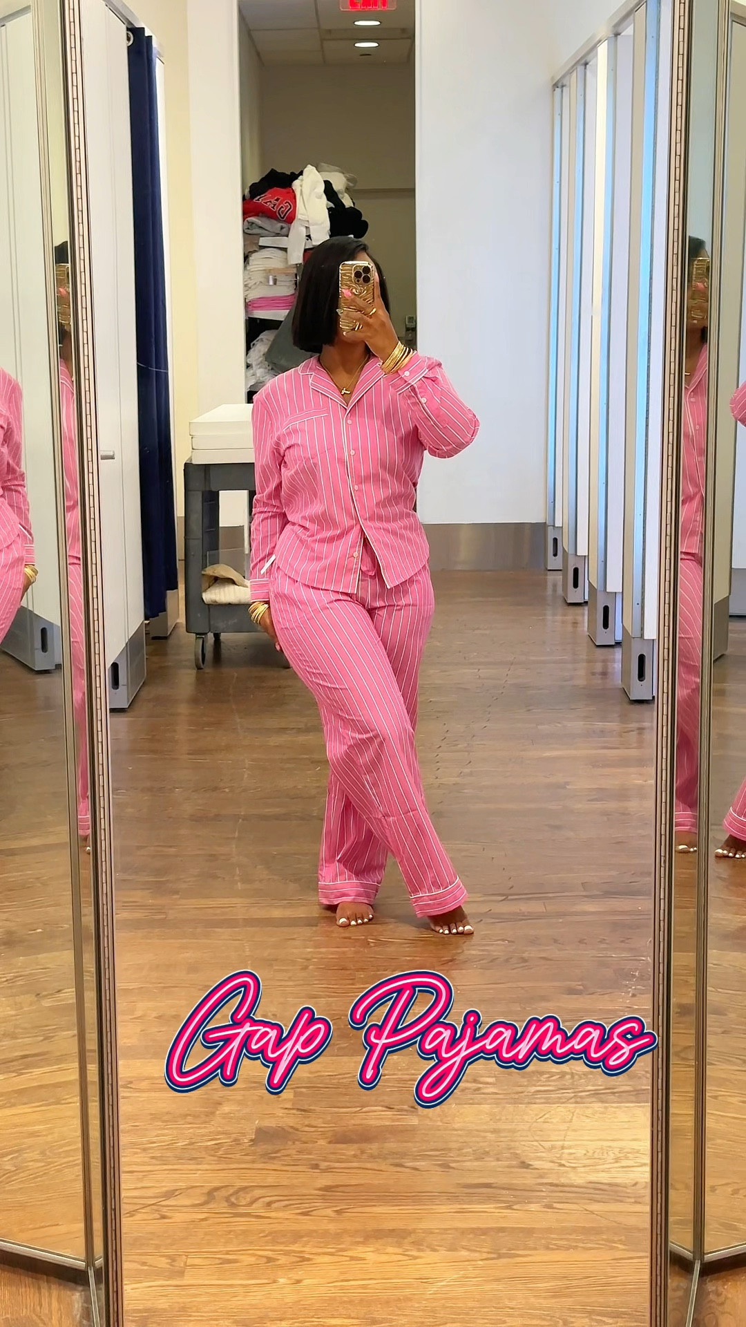 Gap Finds 💕. I’m wearing a size M in the top and L in the pants. The pants are too big on the waist so ai folded them in some clips but they fit better on my thighs vs the size M. Perfect for traveling, when you have guests over or just when you want to feel cute while WFH 👩🏾‍💻 

#LTKSaleAlert #LTKStyleTip #LTKPetite