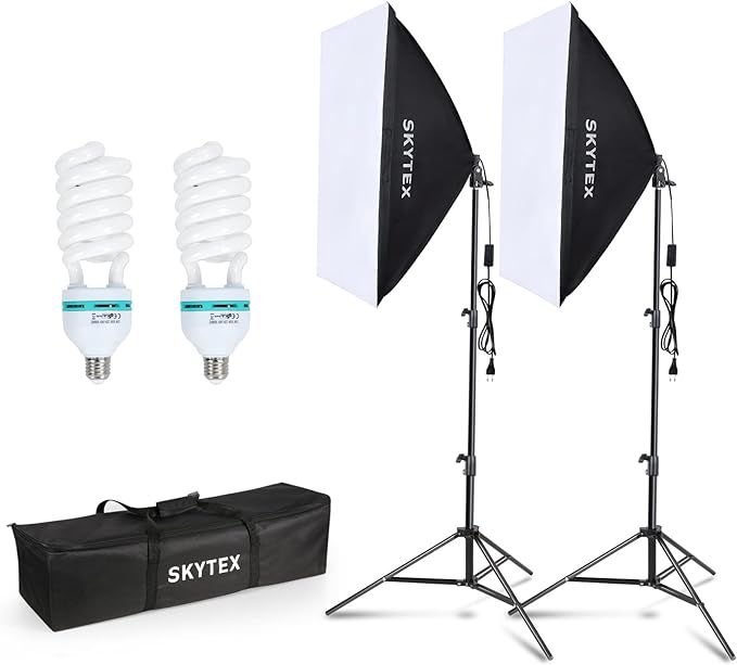 Softbox Lighting Kit, skytex Continuous Photography Lighting Kit with 2x20x28in Soft Box | 2x135W... | Amazon (US)