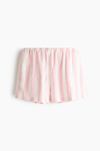 H & M - Linen-Blend Drawstring Shorts - Light Pink/Striped | H&M (US + CA)