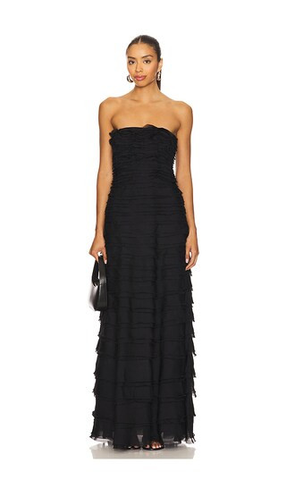 AMUR Pepper Layered Gown in Black. - size 2 | Revolve Clothing (Global)