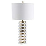 JONATHAN Y JYL1010A Wellington 26.5" Quatrefoil Striped Resin LED Lamp Contemporary,Transitional for | Amazon (US)
