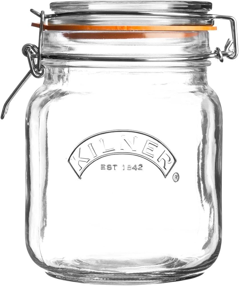 Kilner 1 Litre Square Glass Clip Top Preserve Storage Jar | Amazon (UK)