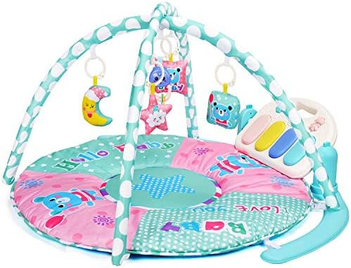 Amagoing Baby Play Gym, Kick & Play Piano Activity Mat with 5 Hanging Sensory Toys for Girl and B... | Amazon (US)