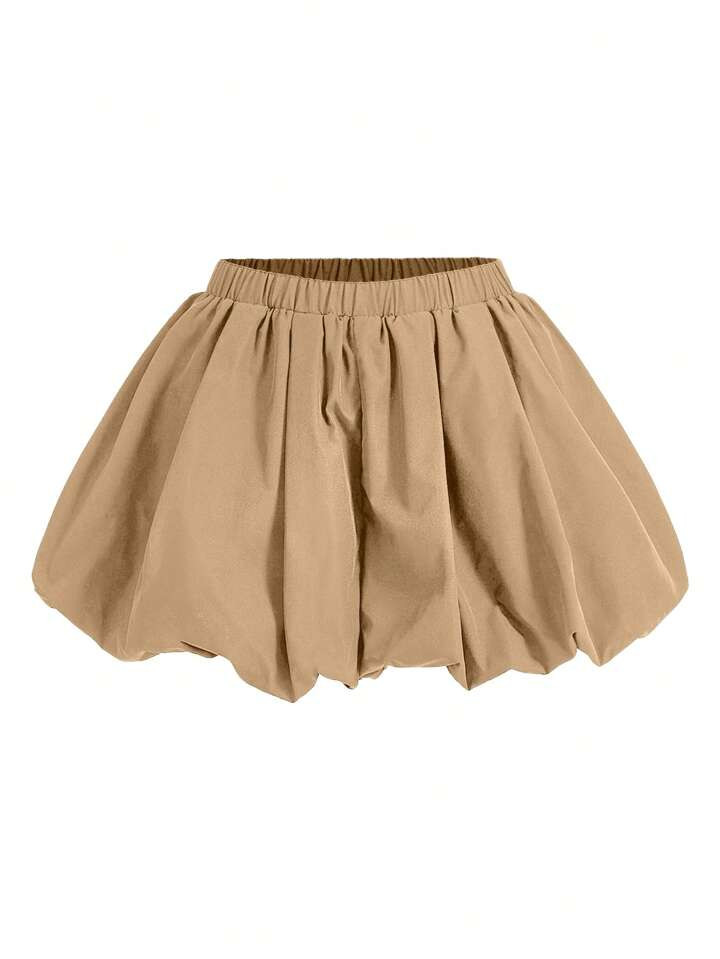 COSMINA Sweet Solid Color Floral Hem Shorts | SHEIN