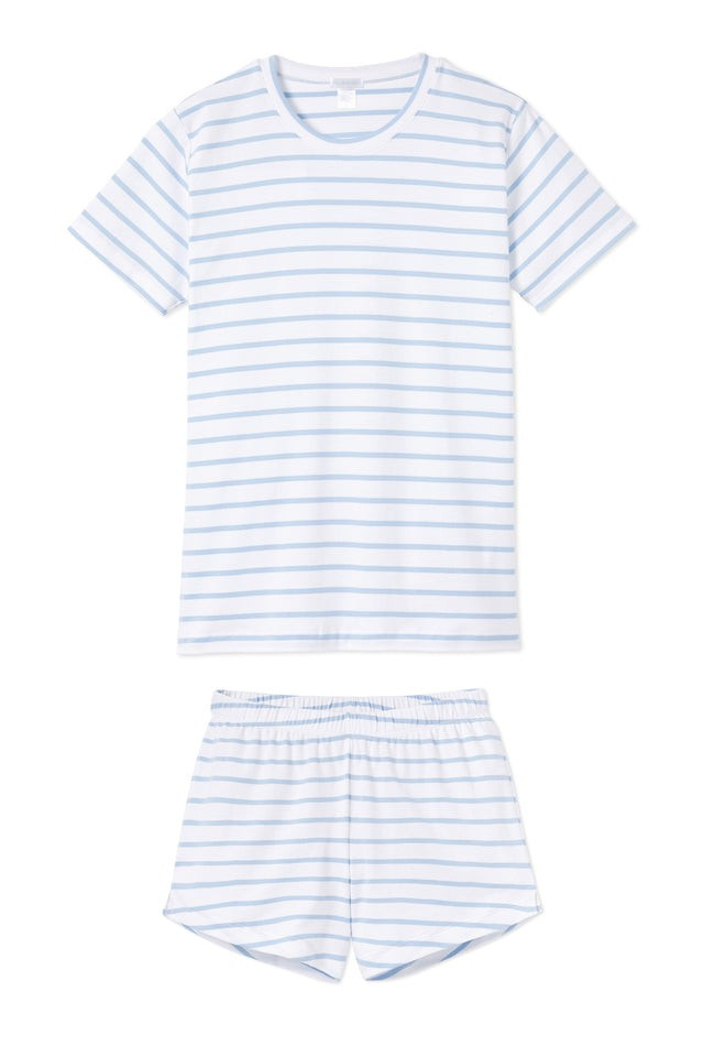 Pima Weekend Shorts Set in Cerulean | LAKE Pajamas