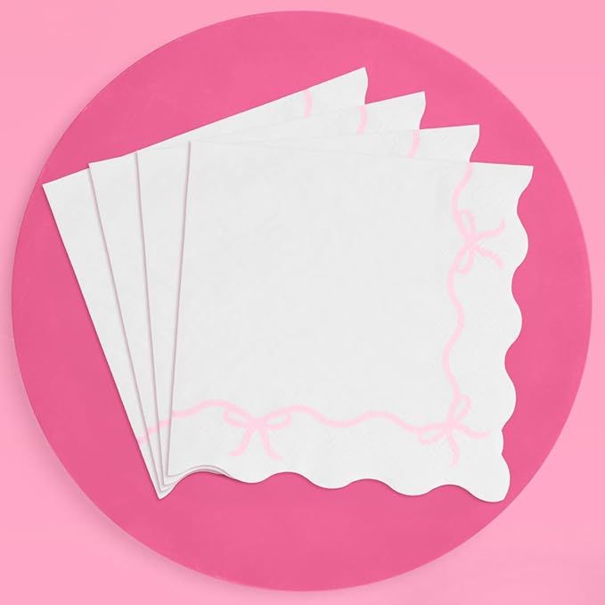 xo, Fetti Bow Pink Napkins - 3-ply, 25 pcs | Bachelorette Decorations, Bow Theme Birthday Party, ... | Amazon (US)