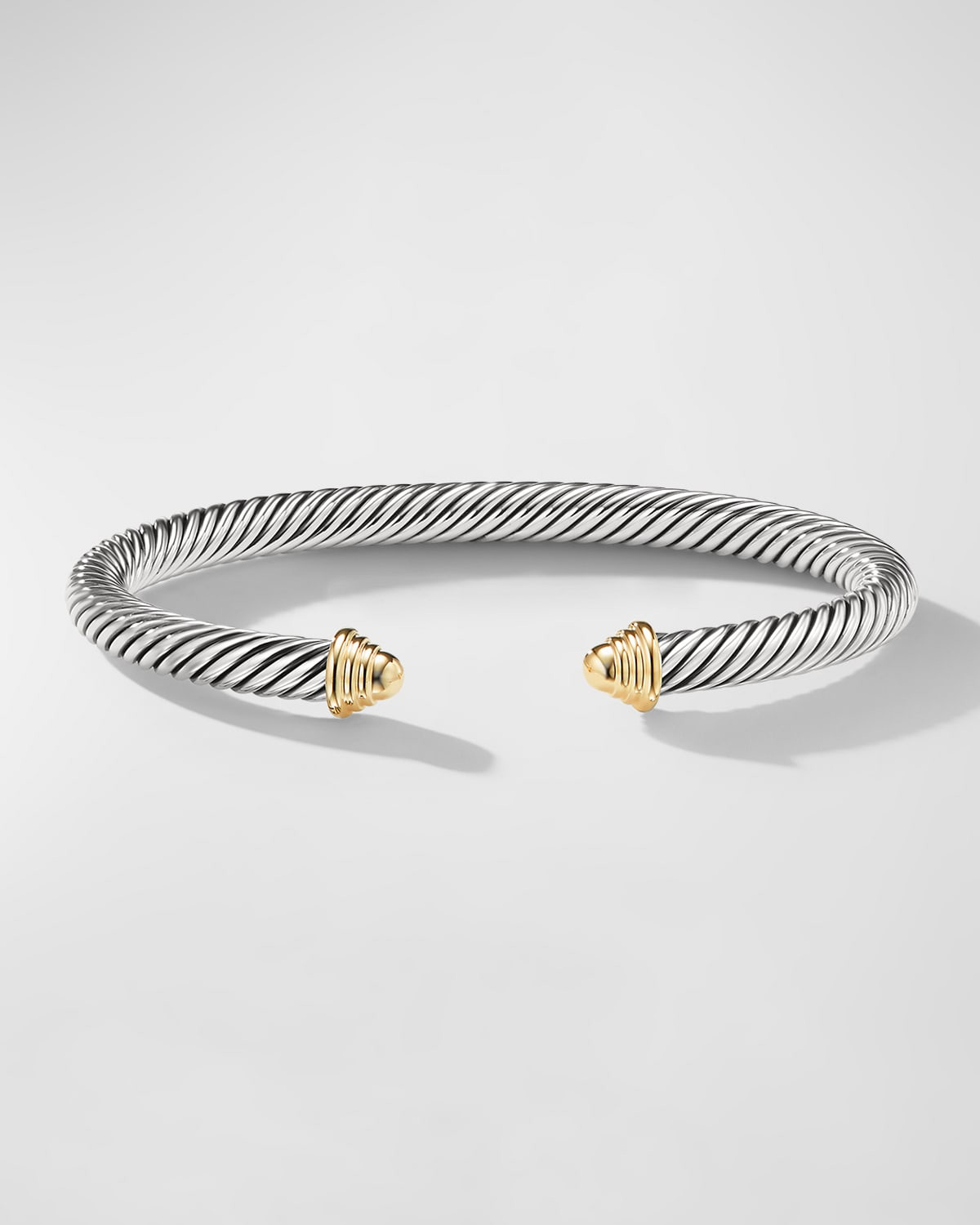Cable Bracelet in Silver with 14K Gold, 5mm | Neiman Marcus