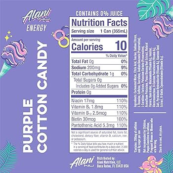 Alani Nu Purple Cotton Candy Sugar Free Energy Drink (Pack of 12) | Amazon (US)
