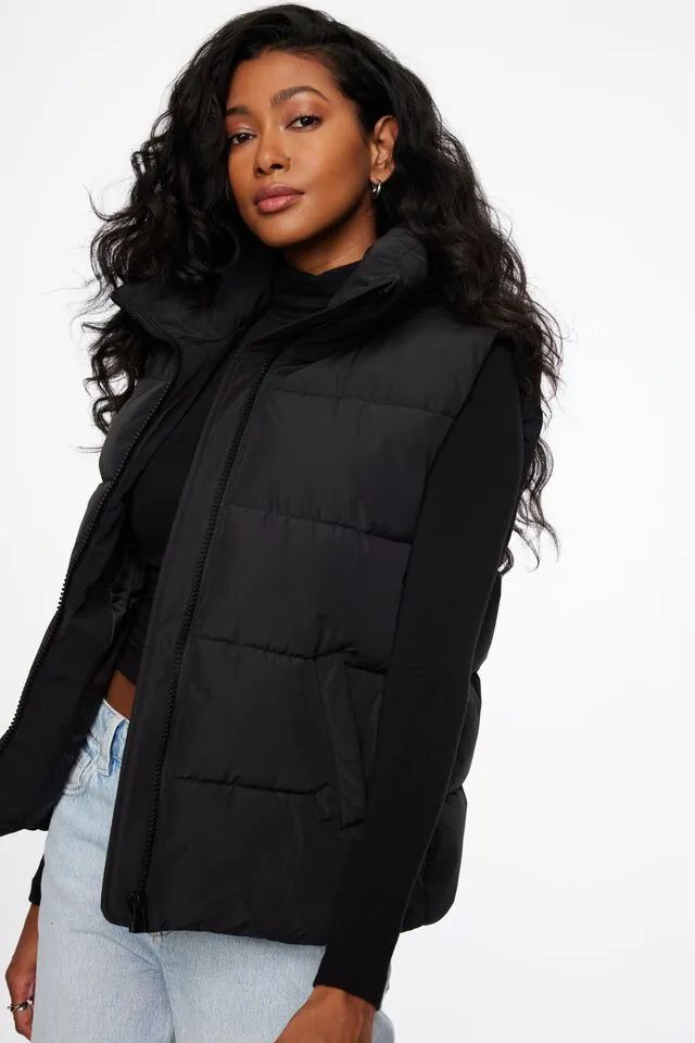 Quilted Long Puffer Vest | Dynamite Clothing