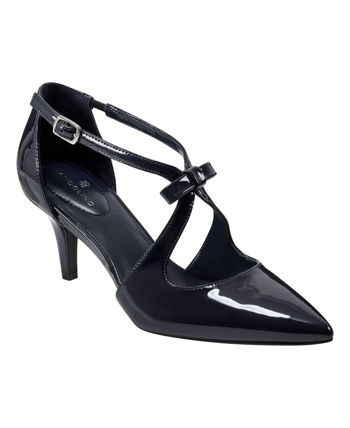 Bandolino Women's Zeffer Strappy Bow Stiletto Heel Pumps - Dark Blue Patent | Macy's