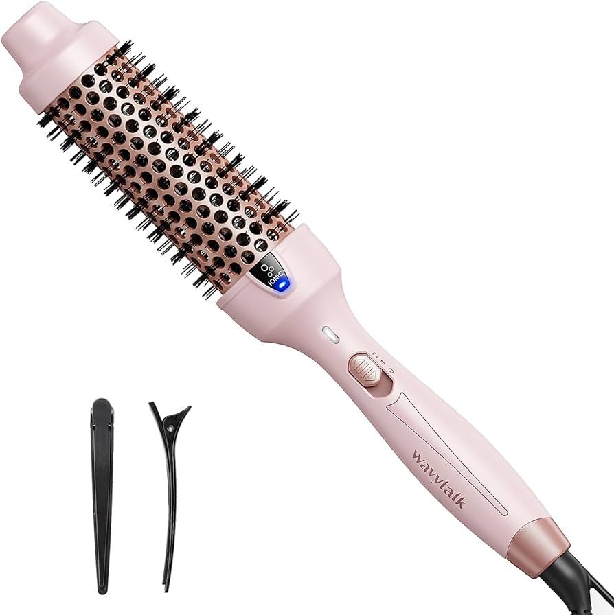 Wavytalk Pro Heated Round Brush for Blowout Look, 1 1/2 Inch Ionic Curling Iron Brush Makes Hair ... | Amazon (US)