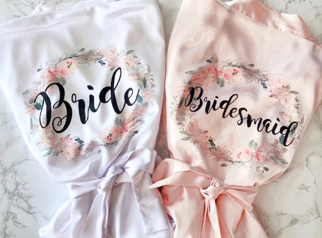 Bridal Robe Bridesmaid Robes Personalized Robe Bridal Party Robes Bridesmaid Gifts Satin Robe Bri... | Etsy (US)