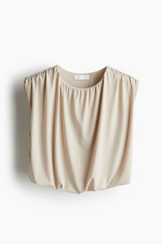 H & M - Drapiertes Crop-Top - Beige - Damen | H&M (DE, AT, CH, NL, FI)