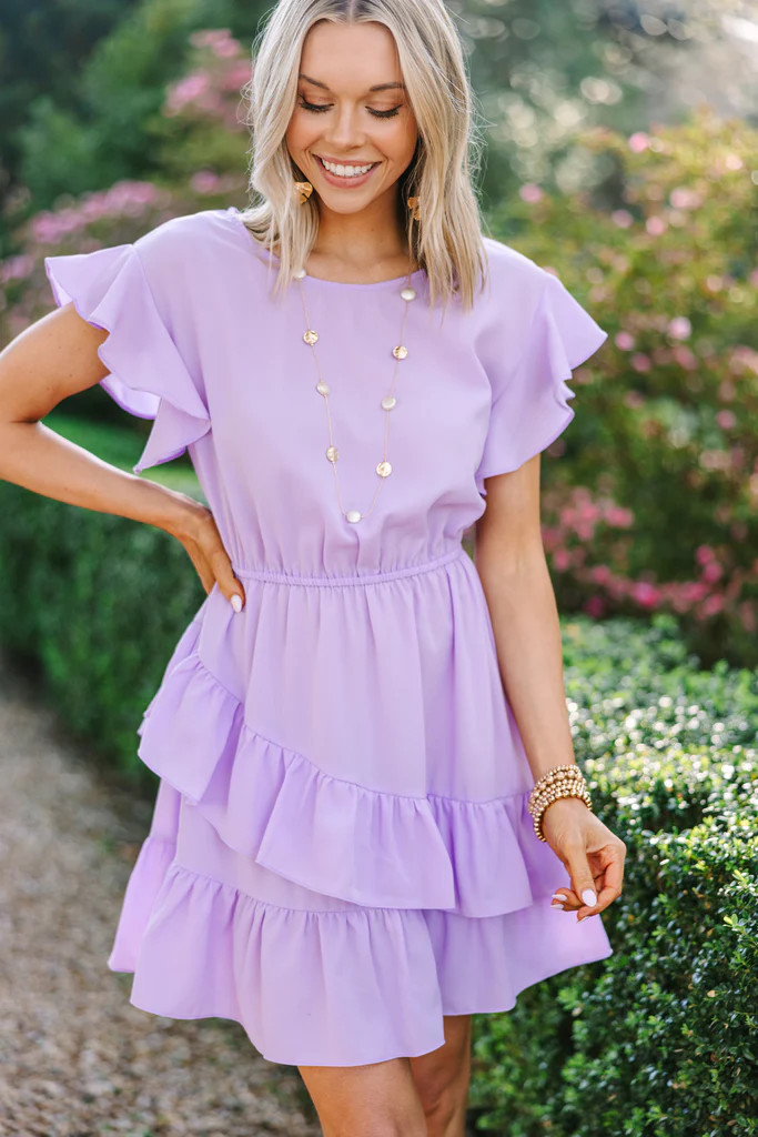 Feminine Love Lavender Purple Ruffled Dress | The Mint Julep Boutique