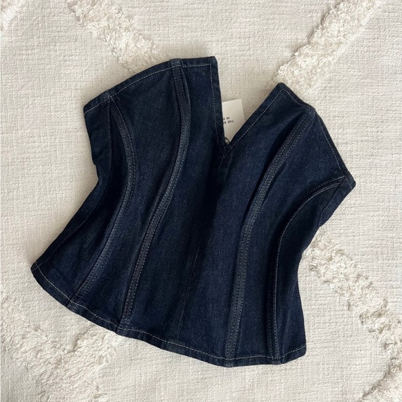 Dark Blue Denim Corset Top | Poshmark