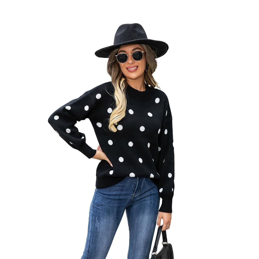Womens Autumn Winter Sweaters Warm Comfortable Pullovers Casual Fashion Cardigans Ladies Polka Do... | Amazon (US)