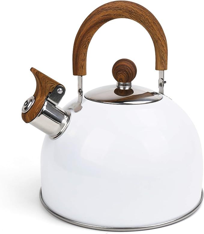 Flantor Tea Kettles Stainless Steel Whistling Teapot, 2.5 Quart Loud Whistle Food Grade Stainless... | Amazon (US)