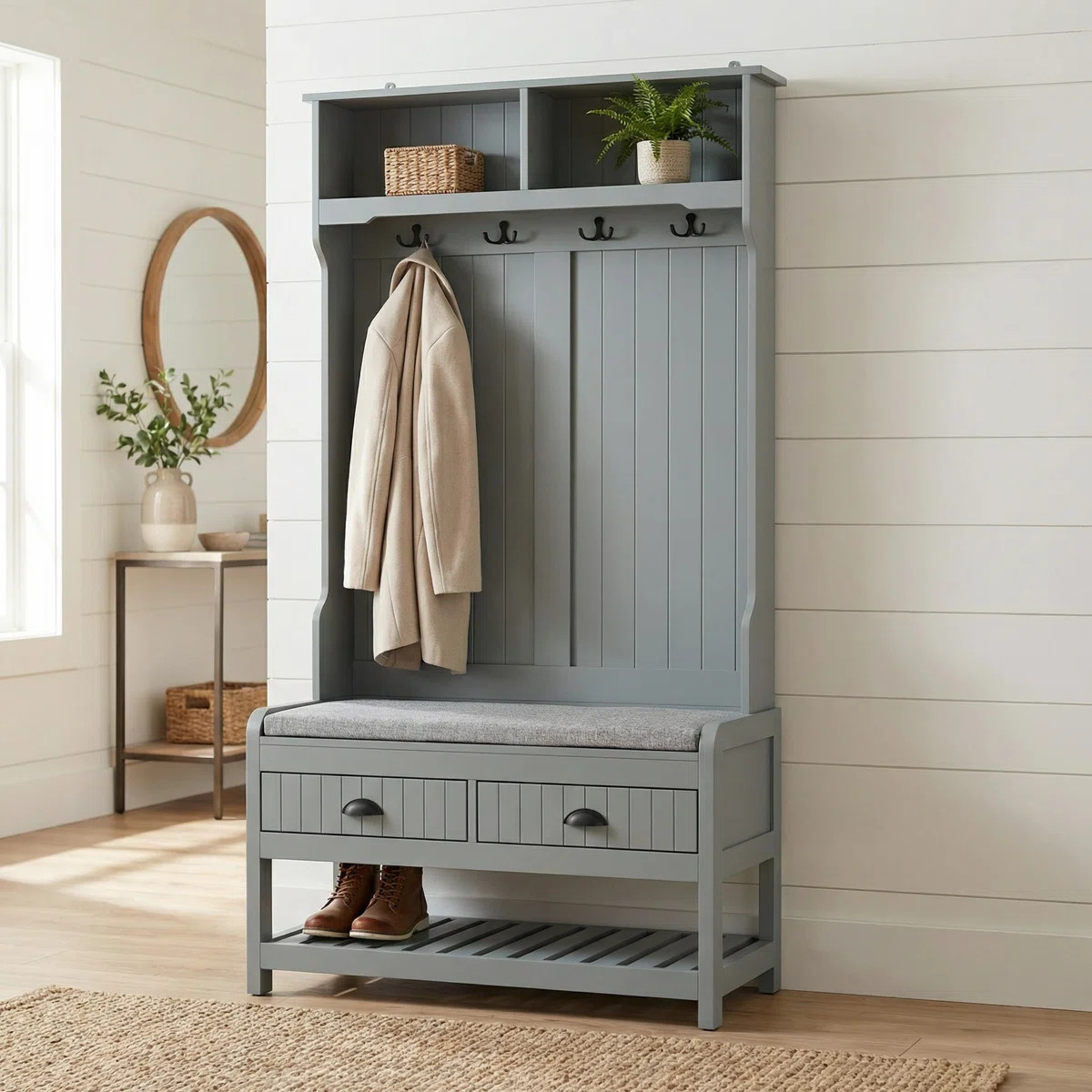 Hall Tree 34.3'' Wide with Bench and Shoe Storage | Wayfair North America