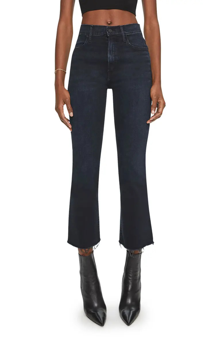 The Hustler Frayed High Waist Ankle Flare Jeans | Nordstrom