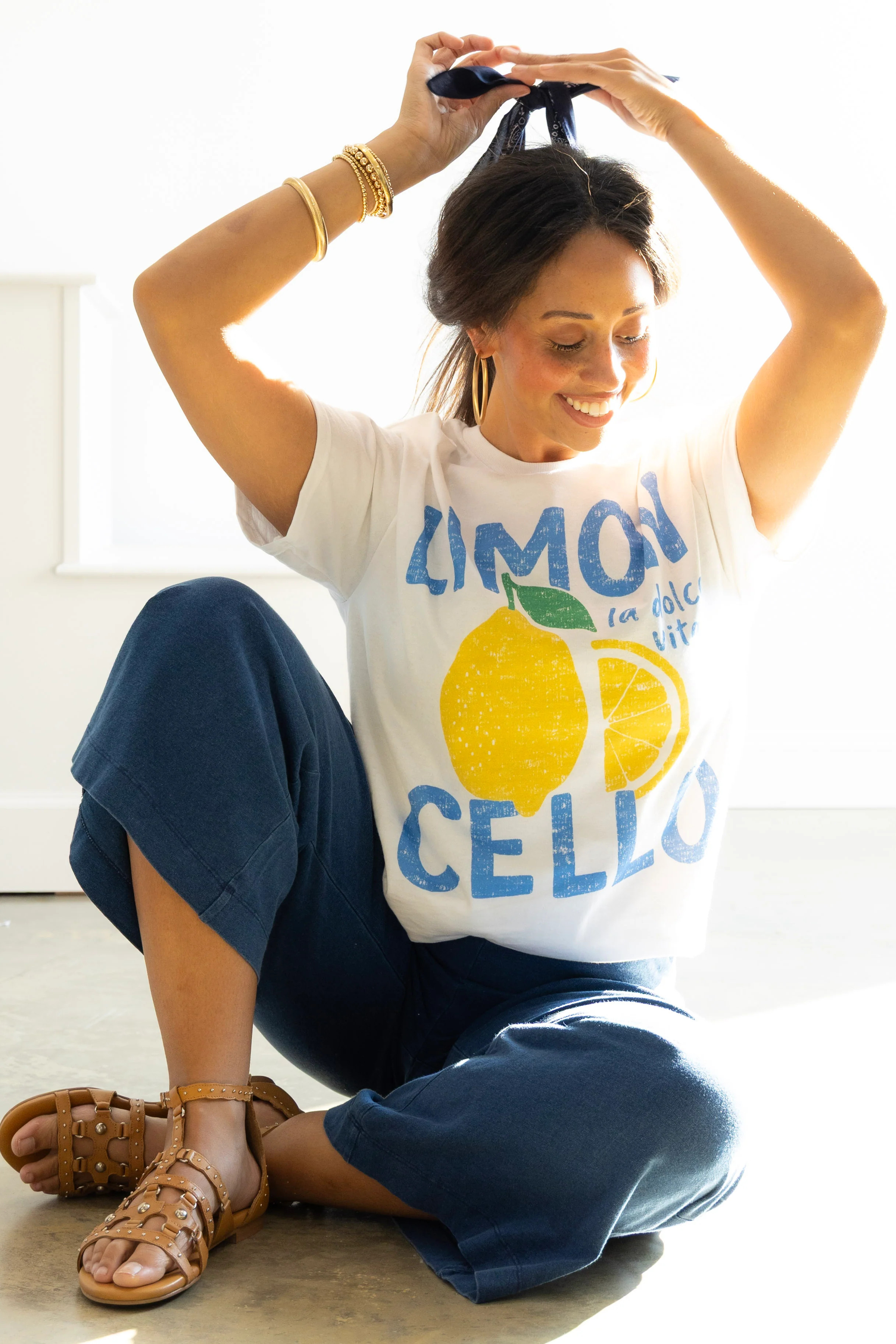 Limon Cello White Short Sleeve Tee | The Willow Tree