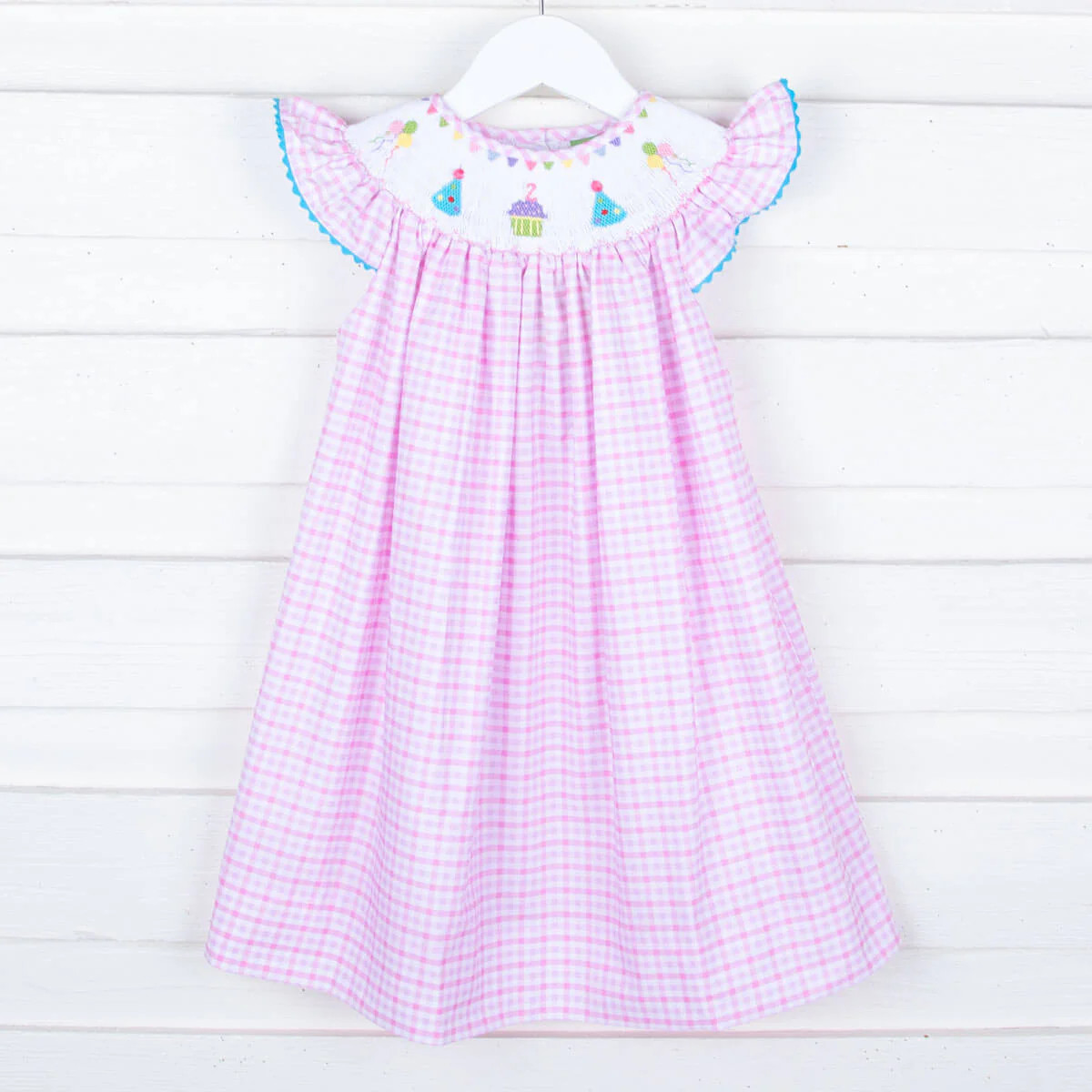 Second Birthday Smocked Pink Check Dress | Classic Whimsy