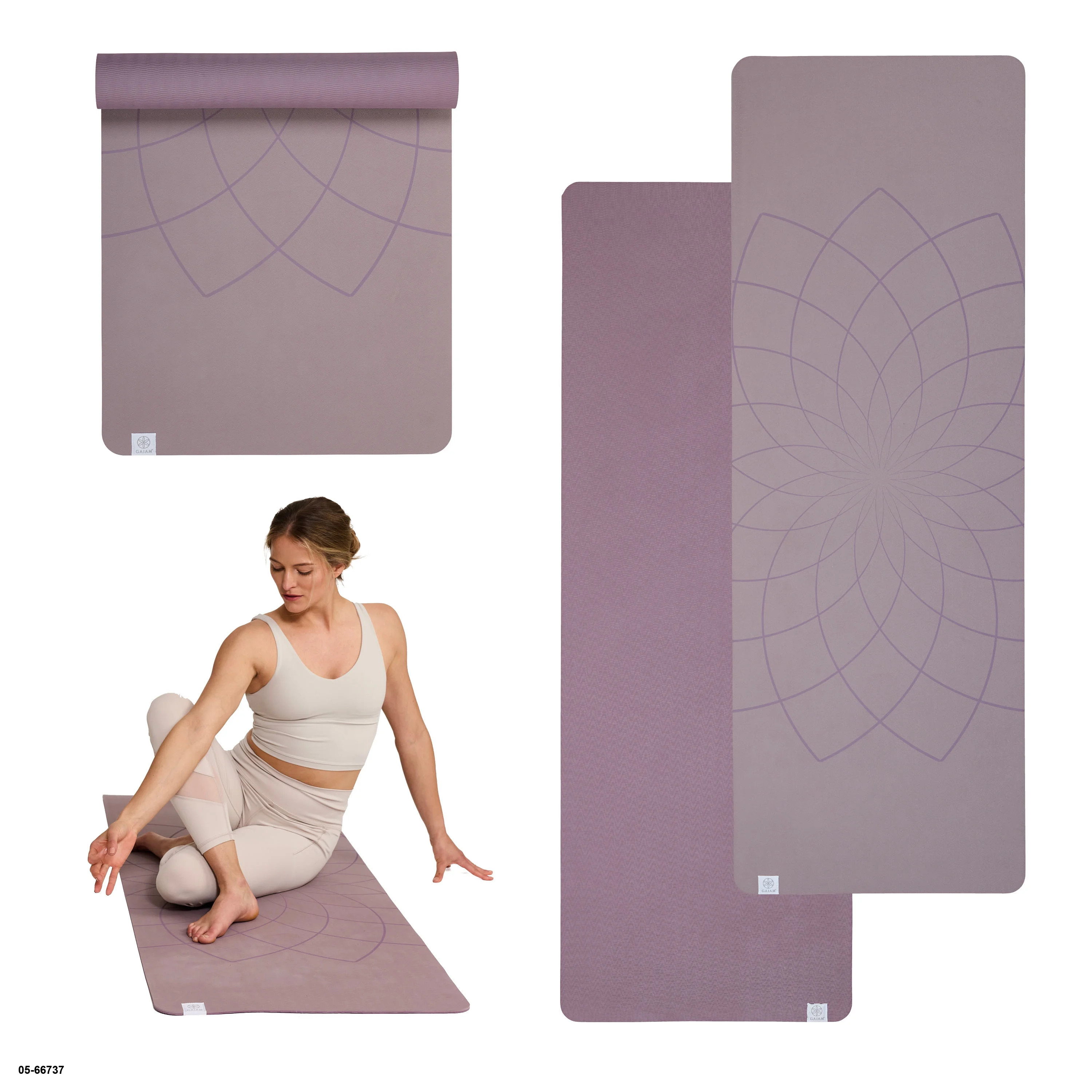 Gaiam Performance Yoga Mat, Made of Durable TPE, 23.5" x 68" x 6MM Thick, Nirvana | Walmart (US)