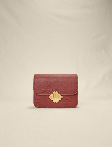 Lizard-effect embossed leather bag | Maje US