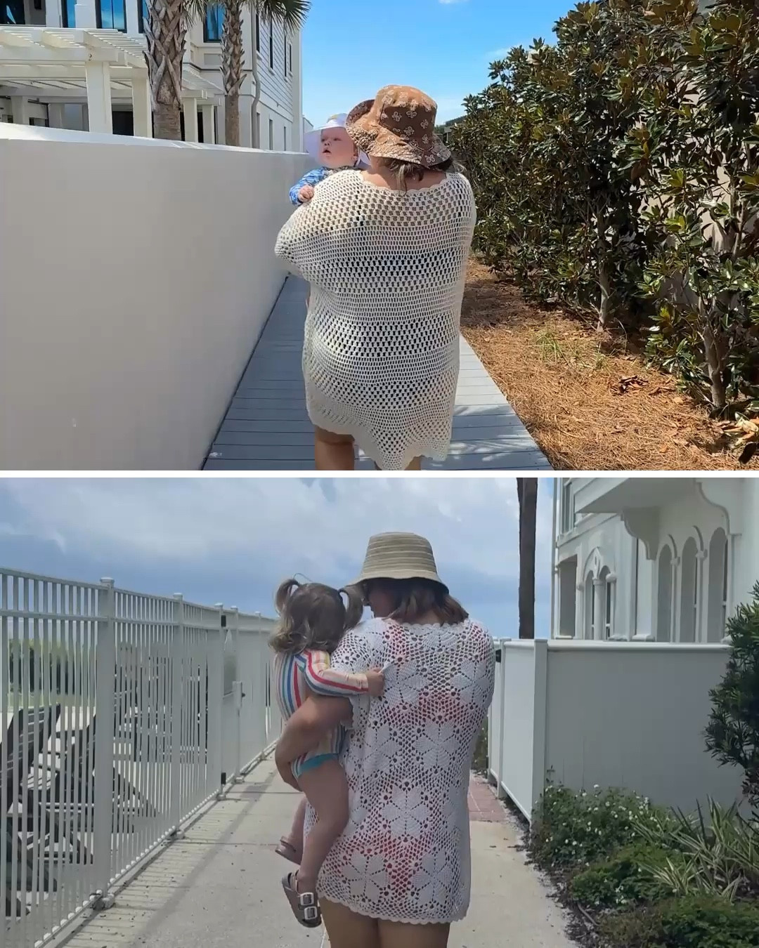 Last year vs this year with Margot. Wearing xxl in cover up this year and 3x in last year

#LTKMidsize #LTKPlusSize
