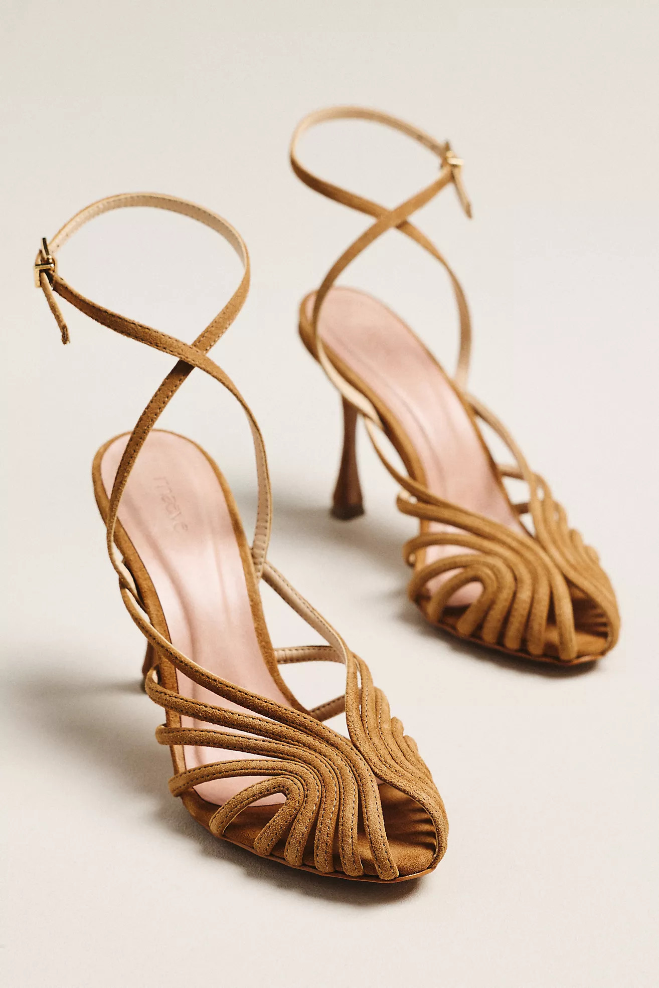 Maeve Cage Peep-Toe Ankle-Strap Heels | Anthropologie (US)