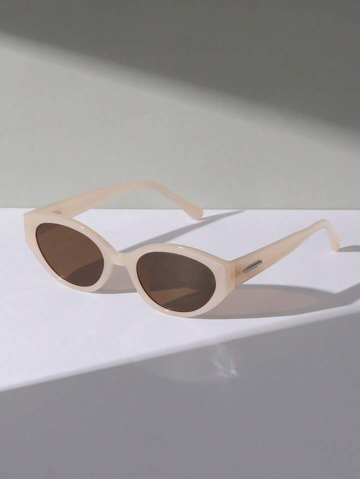 1pc Unisex Round Frame & Cat Eye Style Decorative Fashion Glasses, Suitable For Daily Wear | SHEIN