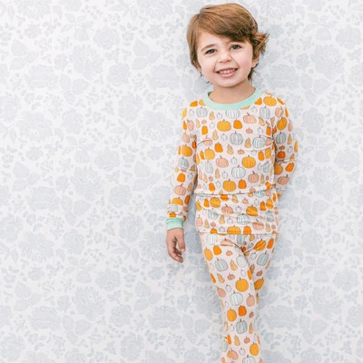 Orange Pumpkins PJ Set | Poppy Kids Co