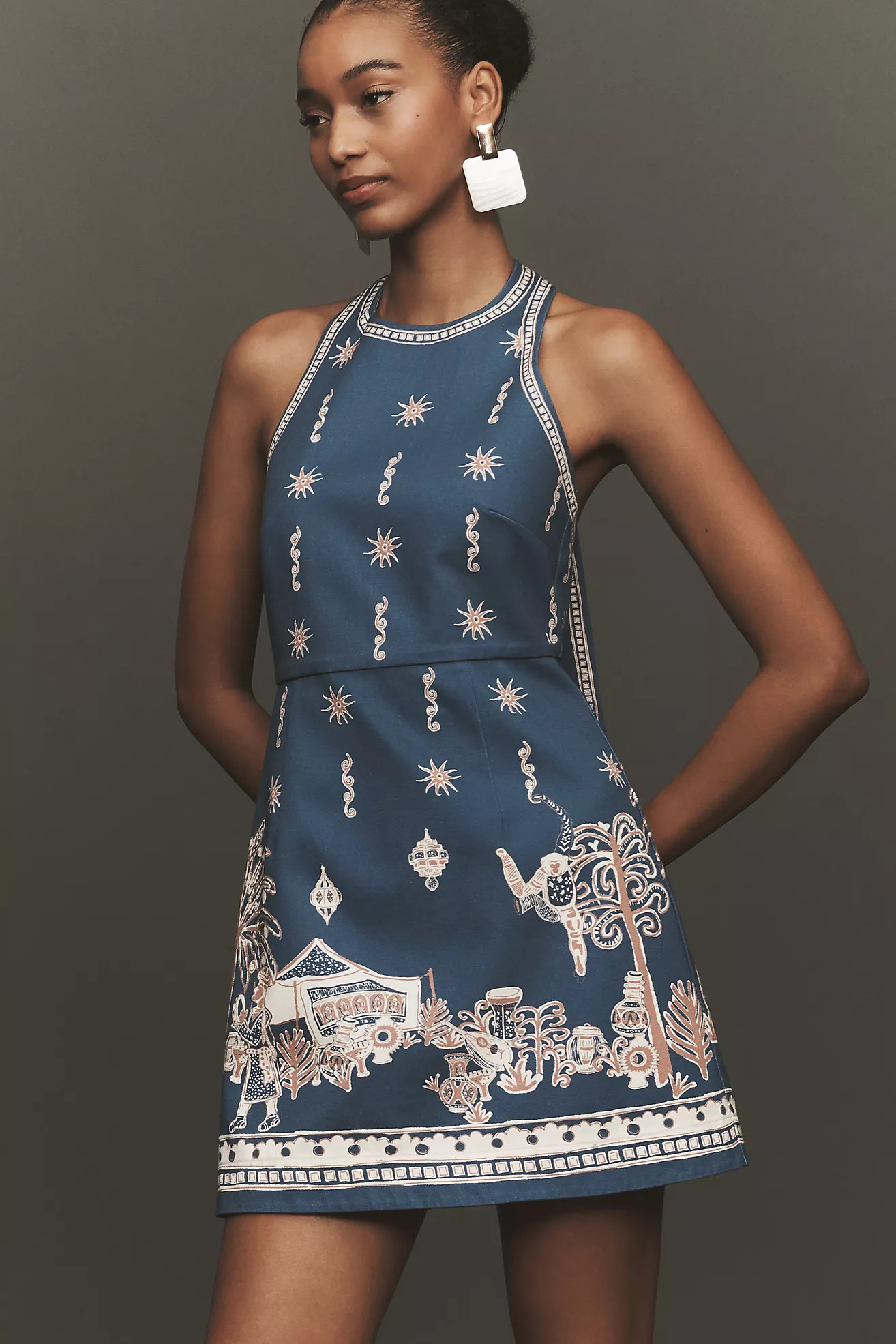 ALÉMAIS Acacia Linen Halter Mini Dress | Anthropologie (US)